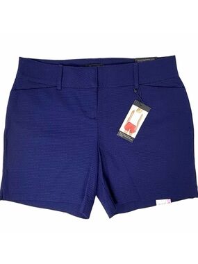 The Limited NWT Navy Blue Waffle Textured Relaxed Fit Tailored Shorts Size 6